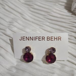 Jennifer Behr Purple and Fuchsia Crystal Drop Earrings Like New